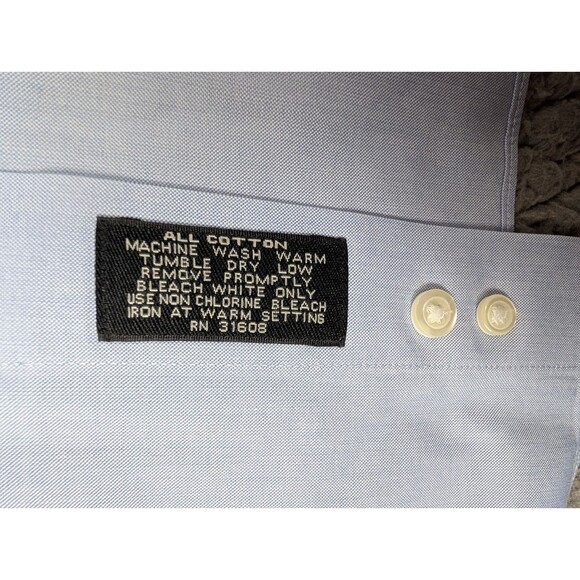 Jos. A. Bank Dress Shirt Men's Blue Long Sleeve Size 16 1/2 - 34 Tailored Fit - Picture 7 of 12